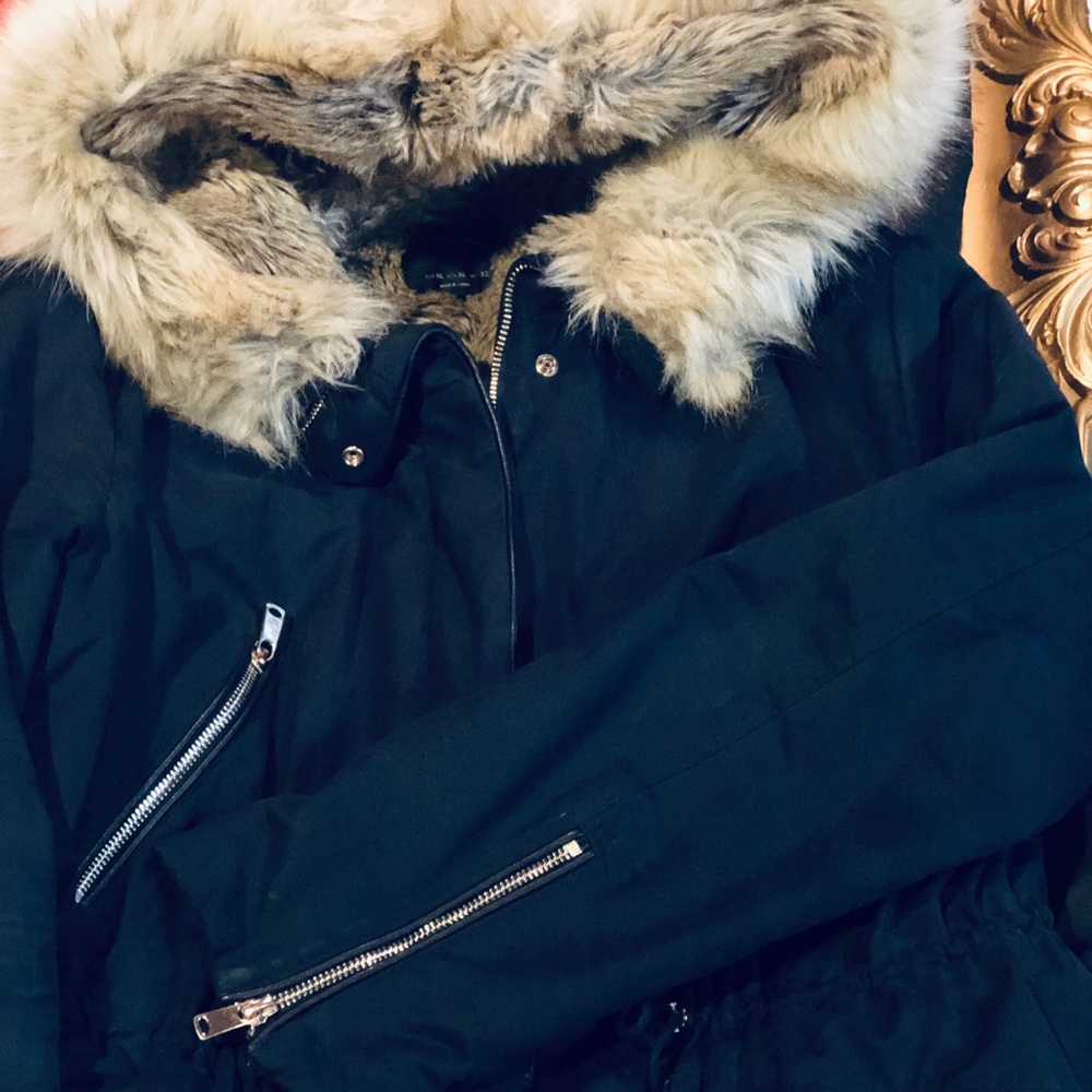 Zara TRF water resistant faux fur coat